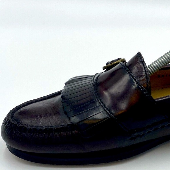 Cole Haan Leather Buckle Strap Slip On Loafers Burgundy 61656 Mens Sz 9.5 D - Picture 12 of 12